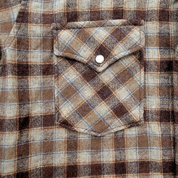 Pendleton VTG High Grade Western Wear 100% Wool Snap Front Plaid Shirt Men's M - Picture 5 of 10